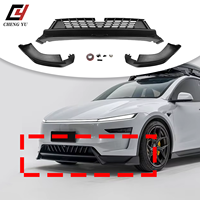 Lame avant de style Yofer de pointe pour Tesla Model Y Juniper 2025+ – Kit carrosserie splitter de pare-chocs noir brillant effet carbone (pièce de rechange)
