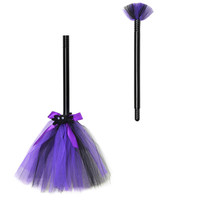 Ensemble magique d'Halloween Chapeau unisexe de sorcière et de magicien avec balai détachable Accessoires fantômes pour adultes et enfants pour les fêtes