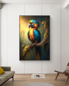 Tableaux d'animaux personnalisés, peintures à l'<span class=keywords><strong>huile</strong></span> de <span class=keywords><strong>perroquet</strong></span>, peintures décoratives de porche de chambre à coucher - Product Image 5