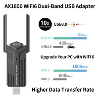 Tarjeta de Red Inalámbrica Externa WiFi6 OEM AX1820, Sin Controladores, 1800Mbps, Doble Banda, Receptor Transmisor 5G para Juegos de Computadora de Escritorio