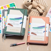 Gran oferta, planificador mensual semanal A5, banda elástica de papel grueso Premium, diario de tapa dura personalizado, planificador, cuaderno de presupuesto