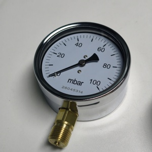 Manometro Digitale Calibrabile Regolabile per Micro Pressione Gas, Misuratore Mbar 0-200mbar in Acciaio Inossidabile - Product Image 1