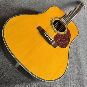 Yellow D45 Model 41" Inlaid <b>TOP</b> SOLID BODY 20 Fret NO EQ 6 Steel <b>Strings</b> Acoustic Guitar Fast Ship - Product Image 2