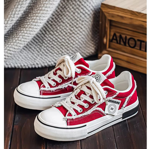 Specialty style open-toe <b>canvas</b> sneakers for men in summer, with thick soles, suitable for couples casual style, trendy shoes. - Product Image 5