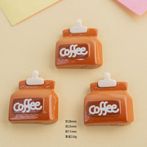 Cute Cartoon Kawaii Resin Coffee Cabochon <b>Charms</b> Wholesale for Jewelry Making DIY Hair Pin Phone Case <b>Slime</b> Craft Toys - Product Image 3