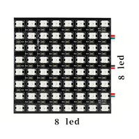 Module d'écran souple intelligent 8x8 à LED pleine couleur programmable WS2812B 5V avec perles lumineuses d'ingénierie