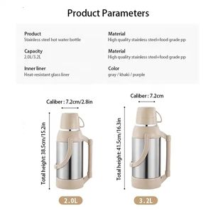 Grote Capaciteit Luxe Dubbele Wand Geïsoleerde Thermisch Metaal Binnenste Roestvrijstalen Behuizing Met Plastic Handvat - Product Image 2