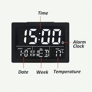 Super Large Modern <b>LED</b> Analog Wooden Wall <b>Clock</b> 2 Meters Power Cord Home Decor Alarm Living Room Quartz Single Face Needle - Product Image 2