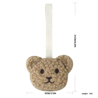 Nouveau cadeau de naissance pour bébé, doudou en sherpa marron beige, ours en peluche, attache-sucette