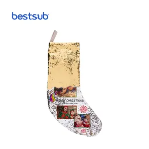 Bán Buôn BestSub Cá Nhân Thăng Hoa Blanks Sequin Giáng Sinh Stocking Vàng Và Bạc