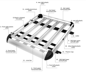 Portaequipajes de techo de aluminio 4x4, cesta de equipaje, portaequipajes de carga con perfil de aluminio para montaje en techo de coche - Product Image 6