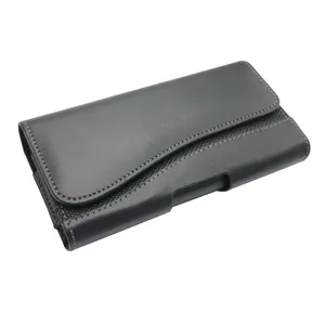 Grosir Horizontal Leather Pouch Case dengan Sarung Klip Sabuk dan Dua Loop untuk iPhone X