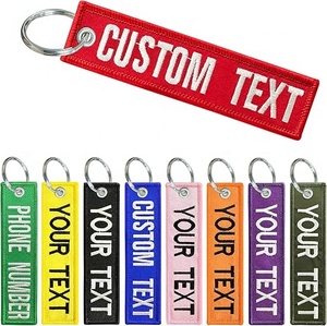Llaveros Personalizados, Etiquetas Bordadas de Doble Cara con <span class=keywords><strong>Texto</strong></span>/Número, Accesorios Unisex para Llaves de Habitaciones, Motocicletas y Autos - Product Image 1