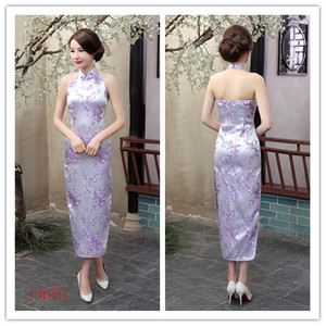 Mujer Sexy sin espalda sin mangas Cheongsam chino tradicional dragón <span class=keywords><strong>Qi</strong></span> <span class=keywords><strong>Pao</strong></span> vestido - Product Image 4