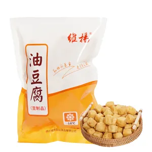 Weiyang Merk Premium Gebakken Tofu Puffs Gebakken Beancurd Pufjes Bevroren Gebakken Tahoe Tofu