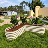 Jardinière surélevée en forme de L en acier galvanisé ondulé, bac à plantes d'angle, kit de culture de légumes modulaire pour l'extérieur