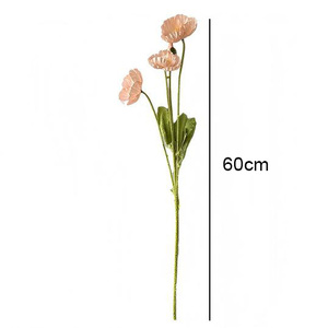 جودة عالية 4 رؤوس 60 زهرة الخشخاش توافد الشمبانيا الملونة واحد الجذعية الحرير النبات الاصطناعي لترتيب الزهور - Product Image 6