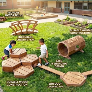 Parque Infantil Montessori para Niños Pequeños, Juegos Sensoriales, Equipamiento Deportivo, Escaleras de Equilibrio, Túnel, Almacenamiento, Caja de Arena - Product Image 2
