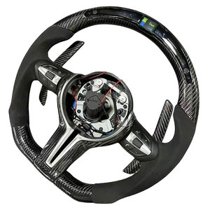 Volant de direction automobile sport à 3 branches en cuir et fibre de carbone LED pour <span class=keywords><strong>BMW</strong></span> X5 (F80/F30/F10) et modèles M1/M2/M3/M4/M5/M6/X5M/X6M - Product Image 3