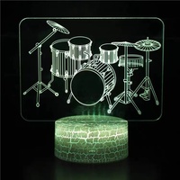 Instrument de musique 3D modèle corne veilleuse capteur tactile coloré LED lumière visuelle de bureau