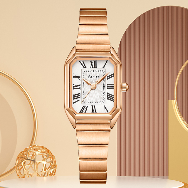 Square Dial Japan Quartz Movement 3atm Water Resistance Wrist Watches for Women