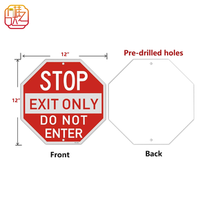 ทางออกเท่านั้นอย่าเข้าไปในป้ายหยุดอลูมิเนียมสะท้อนแสง12 * 12in รูปแปดเหลี่ยมป้ายถนนรูปพิเศษป้ายจราจร - Product Image 2
