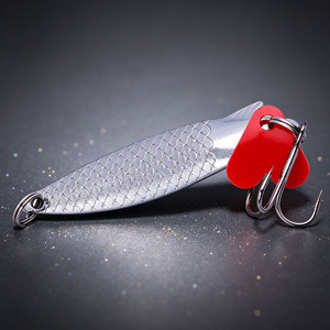 Vente en gros Sp226 7cm 7g Leurres de pêche artificiels en métal doré <span class=keywords><strong>et</strong></span> argenté avec <span class=keywords><strong>lame</strong></span> en forme de cœur rouge - Product Image 6