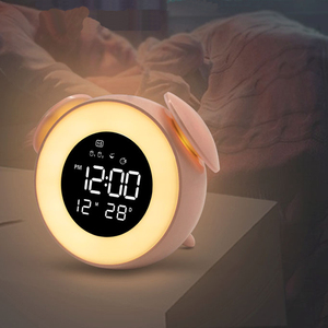 Despertador Digital Led para mesita de noche, amanecer y atardecer, alarma de música, espejo para dormitorio, escritorio, Calendario, Reloj de mesa, cargador de teléfono - Product Image 1