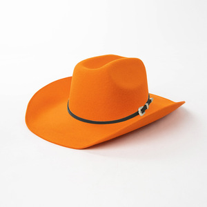 Sombrero <span class=keywords><strong>de</strong></span> vaquera con corona abierta <span class=keywords><strong>de</strong></span> lana australiana pura 100% al por mayor, colores caramelo, ala ancha, estilo occidental para hombres y mujeres, para viajes al aire libre - Product Image 5