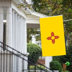 Drapeaux du Nouveau-Mexique en gros 3x5 pieds, polyester 68D/100D, personnalisation de toutes les nations, expédition rapide, fournisseur fiable, livraison rapide - Product Image 1