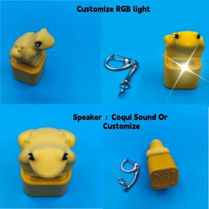 Llavero de Navidad con Sonido de Rana <span class=keywords><strong>Coqui</strong></span>, Juguete Sensorial Antiestrés, Personalizable al por Mayor, Impermeable, con Forma de Rana Amarilla - Product Image 1