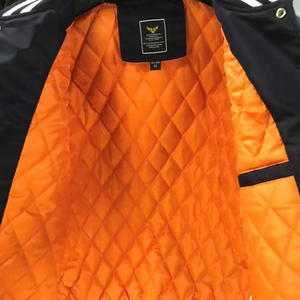 Bán Buôn Nylon Độn <span class=keywords><strong>Zip</strong></span> <span class=keywords><strong>up</strong></span> Đứng Cổ Áo Của Nam Giới Màu Đen Trống Biểu Tượng Tùy Chỉnh Bóng Chày Máy Bay Ném Bom Áo Khoác Người Đàn Ông - Product Image 2