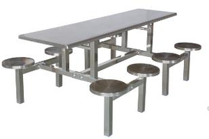 Chất Lượng Cao 8 Chỗ Ngồi Thép Không Gỉ Trường <span class=keywords><strong>Canteen</strong></span> Bàn Ăn Với Băng Ghế Dự Bị Cho Cao Đẳng - Product Image 3