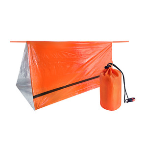 Tente de secours d'urgence, monocouche, orange, imperméable, coupe-vent, abri de survie portable pour 2 personnes, tente de premiers secours - Product Image 1