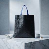 Sacs fourre-tout tissés OEM/ODM avec poignées, en matériaux recyclés, taille moyenne, logo personnalisé pour le shopping et l'épicerie