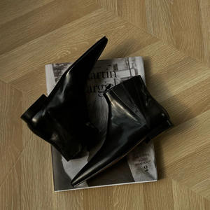 Botines de Piel Auténtica Estilo Francés con Punta en Pico para Mujer, Modelo 2026, Botas Planas a la Moda que Combinan con Todo - Product Image 1