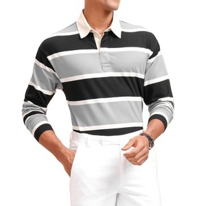 Polo respirant à boutons pour homme 2026 – Design personnalisé, multicolore, manches longues, coupe oversize, style rugby - Product Image 1