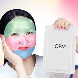 Masque facial hydrogel cristallin au collagène tropical Marque Blanche 3 couleurs Apaisant, régulateur de sébum, hydratant, illuminateur, végétalien, pour peaux grasses et sèches - Product Image 4