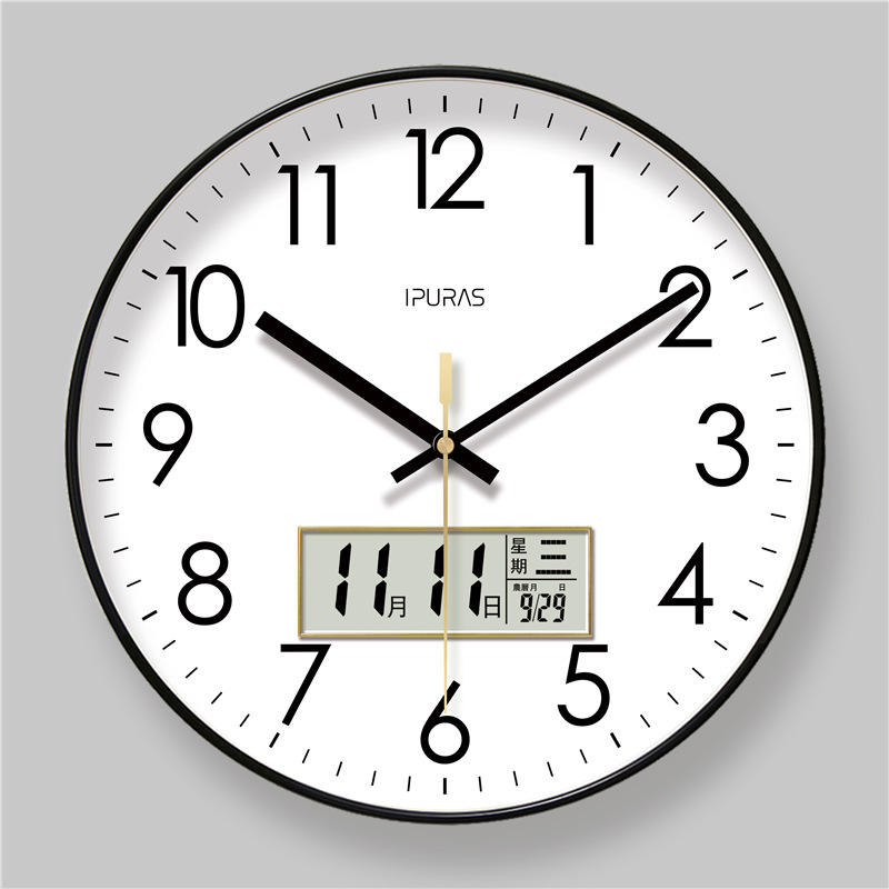 รุ่นพื้นฐาน - นาฬิกาควอทซ์ 6026 กรอบสีดำ พร้อมปฏิทิน