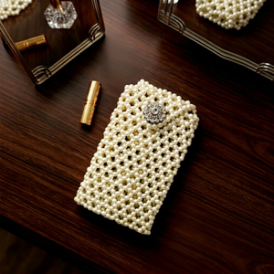 Handmade Luxury <b>Beaded</b> Mobile Bag for Women Pearl Embellished Evening Purse Bridal Wedding Party Wear Ethnic <b>Handbag</b> - Product Image 1