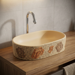Vasque de comptoir ronde moderne en céramique noir mat à poser sur meuble pour hôpitaux et chambres à coucher, certifiée CUPC - Product Image 6