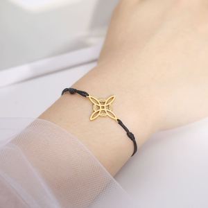 สร้อยข้อมือสแตนเลสสตีลรูปปมแม่มด Myshape สำหรับผู้หญิงผู้ชาย สายเชือกหยก สร้อยข้อมือเชือกแบบวิคคา เครื่องรางวิเศษ ของขวัญเครื่องประดับ - Product Image 4