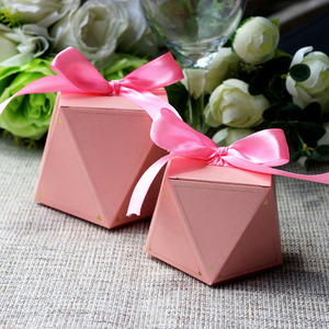 Custom logo Wedding Candy Gift Box Biodegradable <strong>Presentive</strong> Folding <strong>pink</strong> CMYK Matte Lamination Box Ideas Sweet - Product Image 1