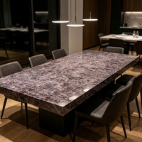 Marbre gris-violet profond contemporain, idéal pour les environnements intérieurs professionnels haut de gamme, murs décoratifs modernes pour salles de réunion