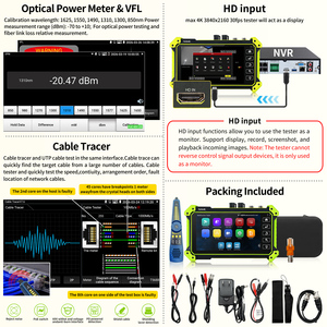เครื่องทดสอบกล้องวงจรปิด Rsrteng E68 ขนาด 5.5 นิ้ว รองรับกล้อง 4K IP, Cable TVI, CVI, AHD, SDI, OPM, VFL, POE, WiFi พร้อมเครื่องมือตรวจสอบสายเคเบิล - Product Image 6