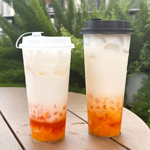 Ly trà sữa in ấn tùy chỉnh, ly nhựa dùng một lần 16oz, ly nhựa cứng mờ PP, ly bia, ly trà sữa trân châu có nắp - Product Image 5