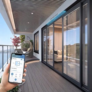 Série DEYU – Porte coulissante moderne en aluminium robuste, insonorisée, pour villas et hôtels, certifiée NAFS AAMA, haute performance, double vitrage - Product Image 4