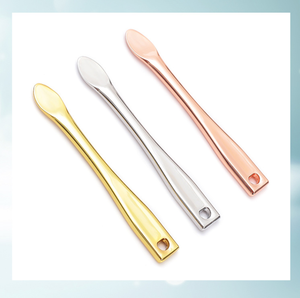 韓国再利用可能なローズゴールドスキンケアスパチュラスプーン亜鉛合金ミニメタル化粧品スパチュラ - Product Image 6