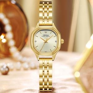 นาฬิกาข้อมือผู้หญิงแฟชั่น ดีไซน์เฉพาะกลุ่ม หน้าปัดเล็ก หรูหราเบาๆ ขายส่งจากโรงงาน สายเหล็กทรงข้าวหลามตัด นาฬิกาควอตซ์ - Product Image 5