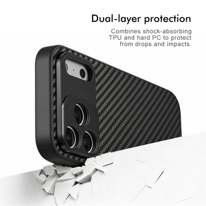 Funda Protectora para Teléfono con Diseño Deportivo de Fibra de Carbono, Resistente a Impactos, para 14/15 con Lentes Compatibles de 17 mm - Product Image 1